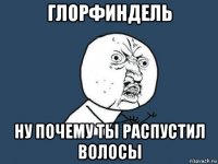 глорфиндель ну почему ты распустил волосы