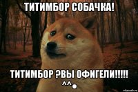 титимбор собачка! титимбор ?вы офигели!!!!! ^^●