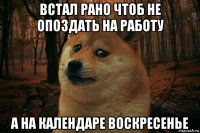 встал рано чтоб не опоздать на работу а на календаре воскресенье