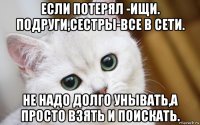 если потерял -ищи. подруги,сестры-все в сети. не надо долго унывать,а просто взять и поискать.