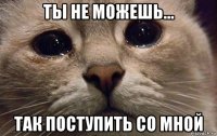 ты не можешь... так поступить со мной