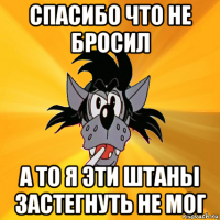 спасибо что не бросил а то я эти штаны застегнуть не мог