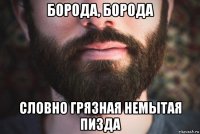 борода, борода словно грязная немытая пизда