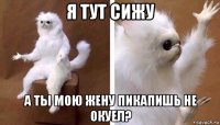 я тут сижу а ты мою жену пикапишь не окуел?