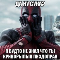 да ну сука? я будто не знал что ты криворылый пиздоправ