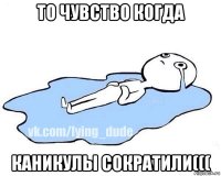 то чувство когда каникулы сократили(((