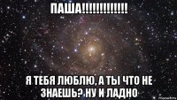 паша!!!!!!!!!!!!! я тебя люблю, а ты что не знаешь? ну и ладно