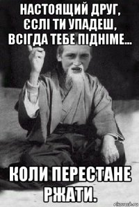 настоящий друг, єслі ти упадеш, всігда тебе підніме... коли перестане ржати.