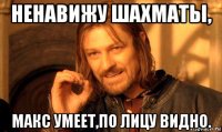 ненавижу шахматы, макс умеет,по лицу видно.