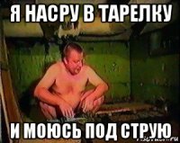 я насру в тарелку и моюсь под струю