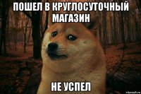 пошел в круглосуточный магазин не успел