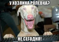 у хозяина ролевка? не сегодня!