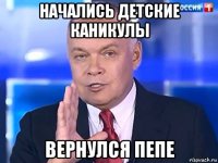 начались детские каникулы вернулся пепе