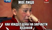 моё лицо как увидел цены на запчасти ходовой