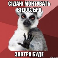 сідаю монтувать відос, бро завтра буде