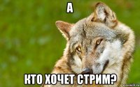 а кто хочет стрим?