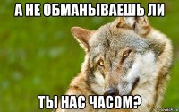 а не обманываешь ли ты нас часом?