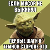 если мусор не выкинул первые шаги к темной стороне это