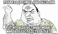 пока ты дрочишь как обезьяна рептилоиды устанавливают мировое господство блеать