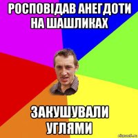 росповідав анегдоти на шашликах закушували углями