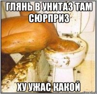 глянь в унитаз там сюрприз ху ужас какой