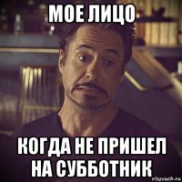 мое лицо когда не пришел на субботник