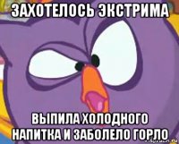 захотелось экстрима выпила холодного напитка и заболело горло