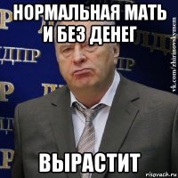 нормальная мать и без денег вырастит