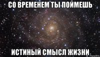 со временем ты поймешь истиный смысл жизни