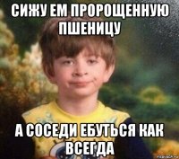 сижу ем пророщенную пшеницу а соседи ебуться как всегда