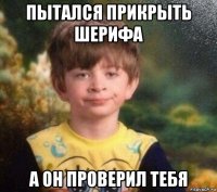 пытался прикрыть шерифа а он проверил тебя