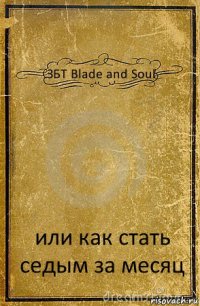 ЗБТ Blade and Soul или как стать седым за месяц