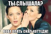 ты слышала? вова опять снял коттедж!