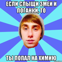 если слыщи змеи и поганки, то ты попал на химию