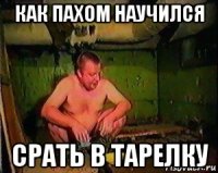 как пахом научился срать в тарелку