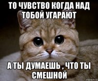 то чувство когда над тобой угарают а ты думаешь , что ты смешной