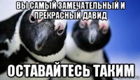 вы самый замечательный и прекрасный давид оставайтесь таким
