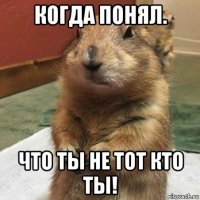 когда понял. что ты не тот кто ты!