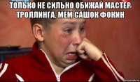 только не сильно обижай мастер троллинга. мем сашок фокин 
