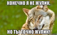 конечно я не жулик, но ты точно жулик!