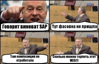 Говорят виноват SAP Тут фасовка не пришла Там композиция не отработала Сколько можно терпеть этот MES!!!