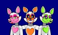 Создать мем FNAF world ФНАФ мир Mangle Мангл Lolbit Лолбит Tangle