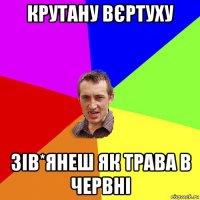 крутану вєртуху зів*янеш як трава в червні