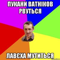 пукани ватніков рвуться лавєха мутиться