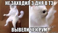 не заходил 3 дня в тз вывели чек рум