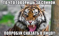 то что говоришь за спиной, попробуй сказать в лицо!!