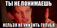ты не понимаешь нельзя не унизить голубя