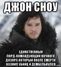 джон сноу единственный лорд-командующий ночного дозора который после смерти казнил убийц и дембельнулся