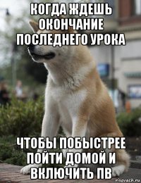 когда ждешь окончание последнего урока чтобы побыстрее пойти домой и включить пв