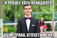 я прошу, хоть ненадолго, дым-трава, отпусти меня!